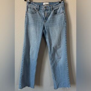Abercrombie & Fitch The 90s Straight Mid Rise Blue Straight Jeans-29 Short